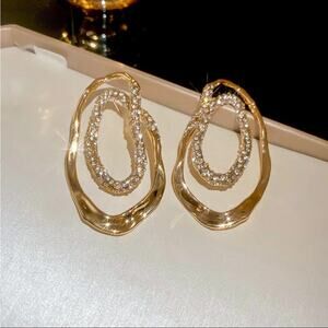Crystal Double Loop Hoop Earrings Gold Alexis Bittar Solanales STYLE JA08